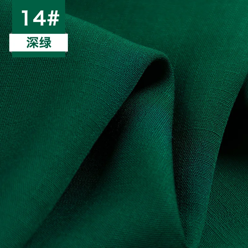 Плотная ткань из бамбукового волокна, хлопок, лен, одежда для самостоятельного шитья, ткань для дивана, платье, футболка, одноцветная китайская ветровая ткань 50*150 см - Цвет: dark green