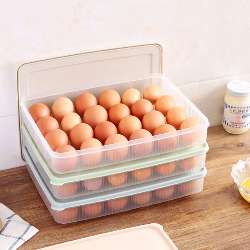 

24 Grid Egg Storage Box Transparent Refrigerator Organizer Egg Food Container for Home Kitchen Storage Organizer Egg Box