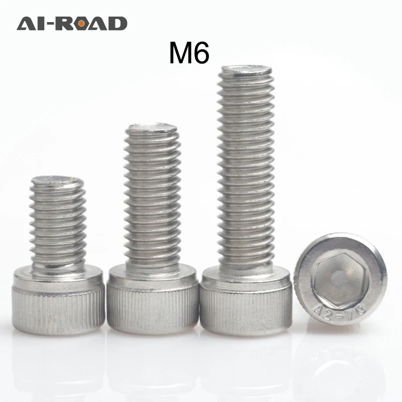 

M6 Bolt Stainless Steel Hexagon Socket Head Cap With Hexagon Head Bolt Head Cap M6*screw M6(8/10/12/14/16/20/25/30/35/40~100) mm