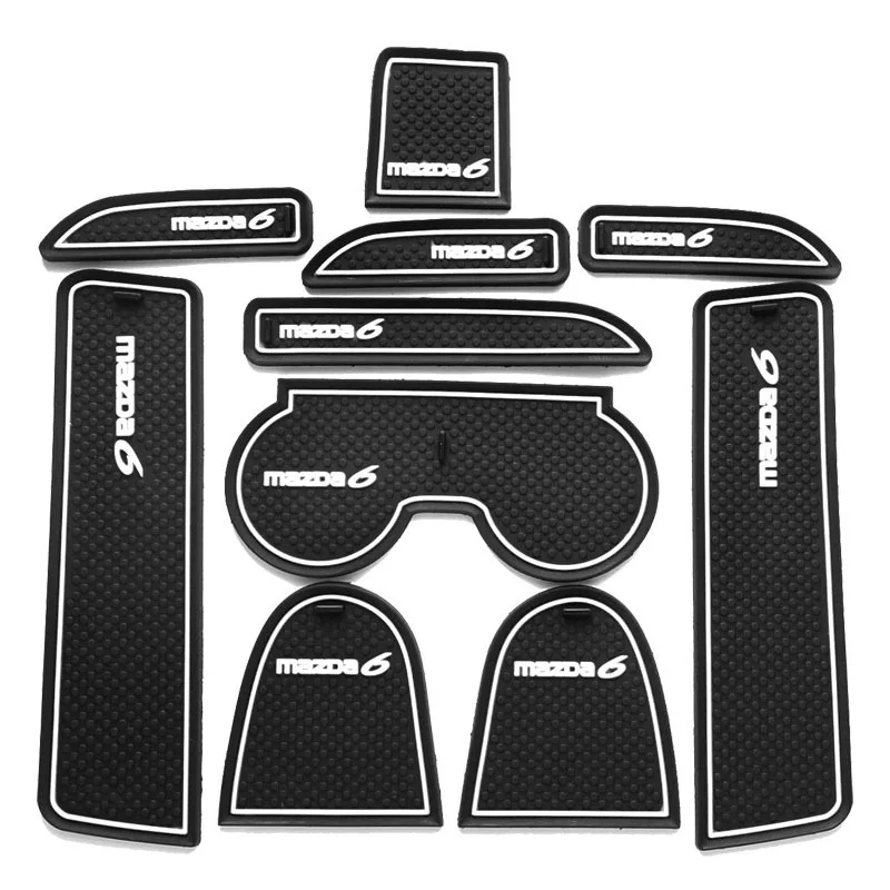 

10Pcs Lot Car Interior Upholstery For 03-15 Mazda 6 Rubber Mat Car Accessories Non-Slip Mat Auto Accessories Interior