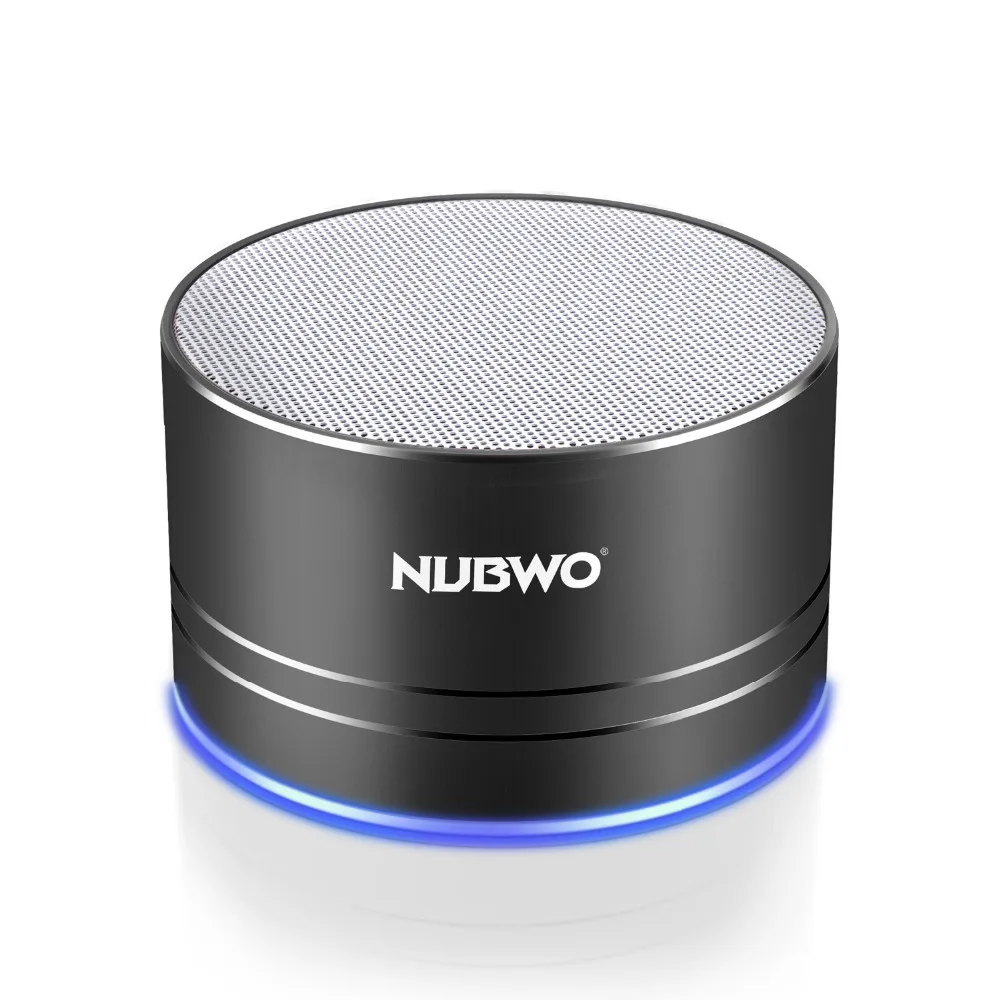 NUBWO A2 Bluetooth Speakers Wireless With Subwoofer Mini Metal LED