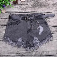 NiceMix 2019 SummerRipped Pocket Women Shorts Summer Casual Denim Shorts Vintage Hole Hot Shorts Denim for Women Plus Size S-3XL chic bleach wash pocket design raw edge denim shorts for women