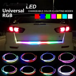 120 см светодиодный полосы для автомобилей RGB дверь багажника указатель поворота Бар Газа Красочный Вспышка воды Бег Обратный лампы #280799