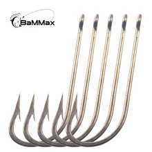 Bammax Fishing Hooks 5pcs/lot 6.0 cm Barbed Hook Sharp and Hard High-quality Carbon Steel Single hook Fishing Accessories Tackle