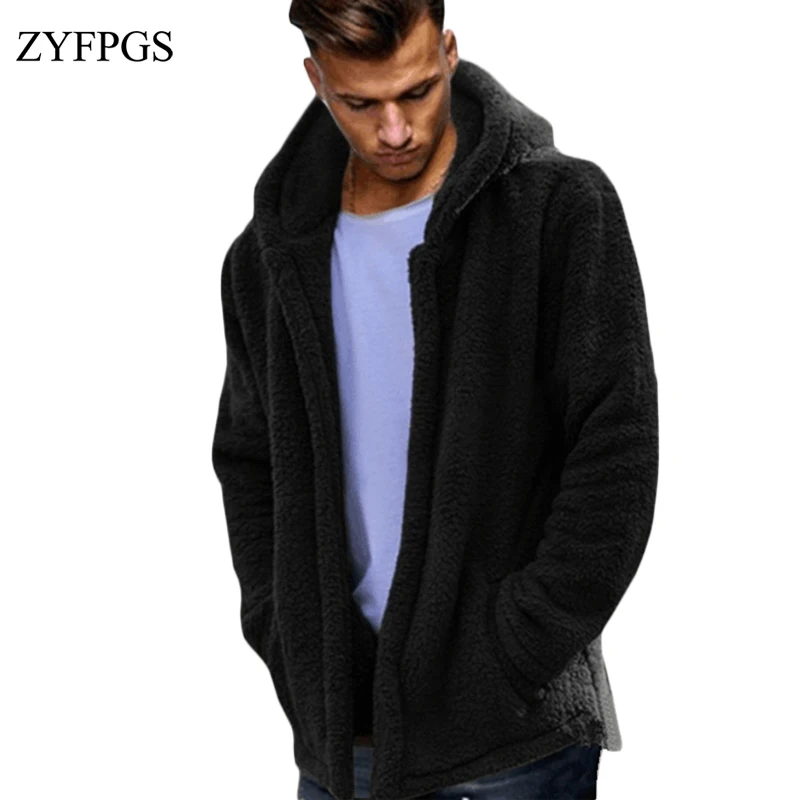 ZYFPGS New Autumn Men's Hoodies Jackets Casual Solid Color