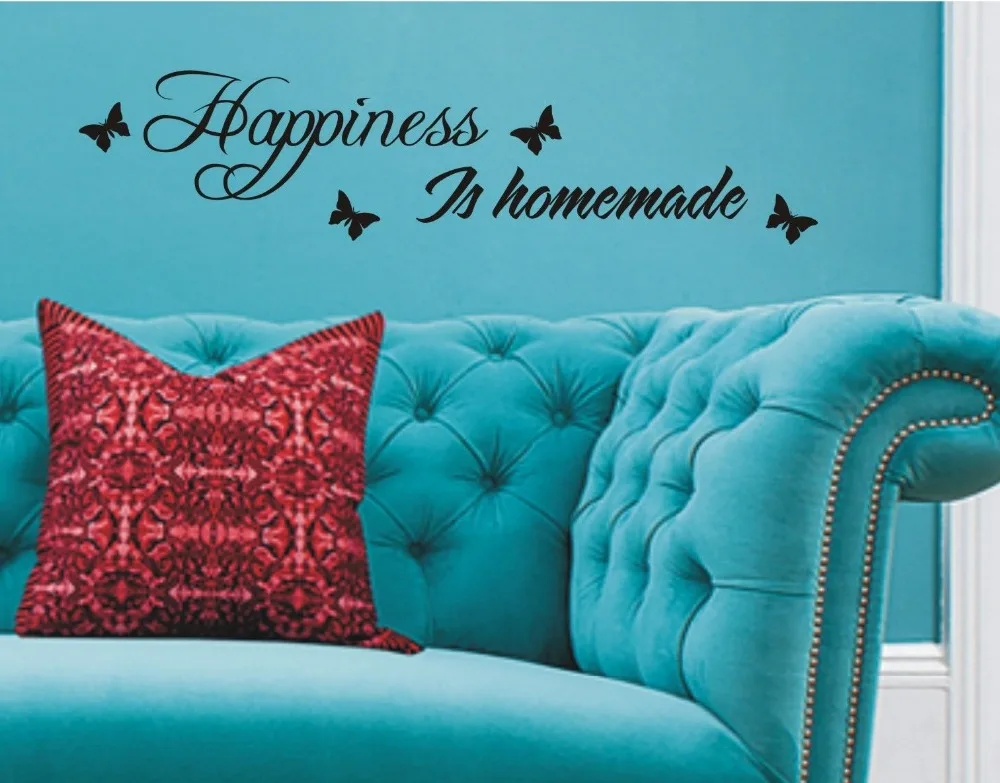 Happiness is homemade wall sticker quote vinyl wall art home decoration