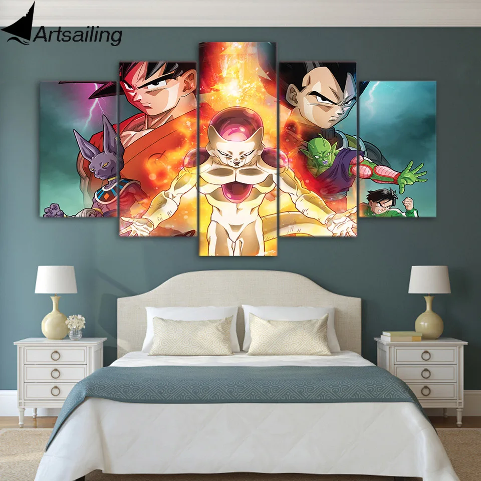 

ArtSailing 5 piece canvas art dragon ball z movie poster wall pictures for living room wall art canvas free shipping up-1489A