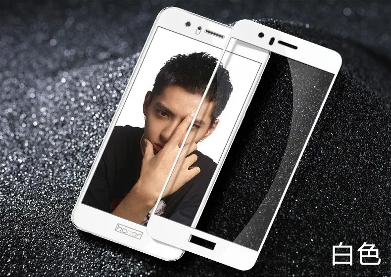 Для Huawei Honor 8 закаленное Стекло крышка для телефона, которая полностью закрывает переднюю часть Экран протектор тонкий защитный чехол из углеволокна пленка для Huawei Honor 9 цвет: черный, синий бело-золотые