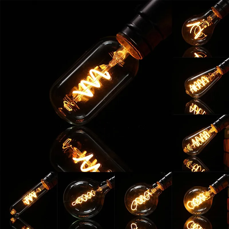 Винтажная лампочка эдисона светодиодный светильник E27 4 Вт с регулируемой яркостью промышленный светодиодный светильник накаливания ретро стеклянный праздничный светильник s декоративная люстра светильник ing