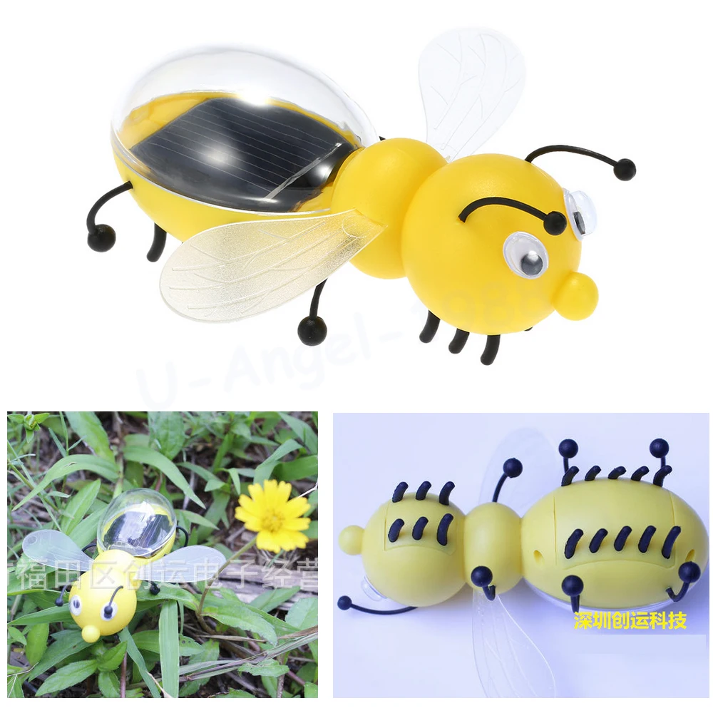 1pcs Solar Toy Cute Bee Solar Energy Powered Robot Toys For Children