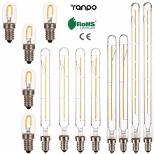 Винтаж ретро лампы накаливания Эдисона светодиодный лампы E14 T20 3 Вт, 4 Вт, 6 Вт, светильник 220 В античный подвесной