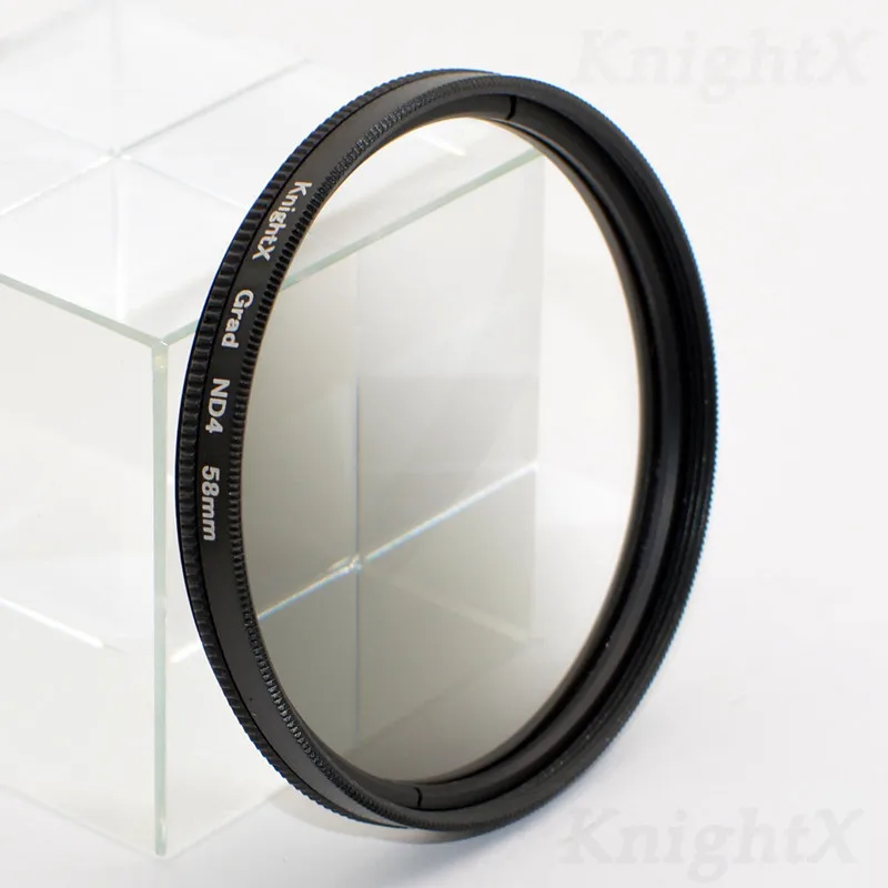 Цветной фильтр KnightX nd для sony nikon canon camaras filtros fujifilm lens obiettivi d700 alpha d3400 eos 500d светильник 52 мм 58 мм - Цвет: Grad ND4