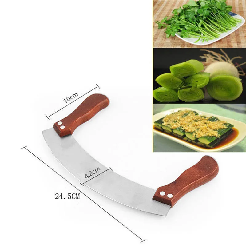 Fashion Wood Handle Vegetables Herb Pizza Cutter Slicer Chopper Blade Knife Cutting Tool Pie Cake Rocker Home Kitchen Supplies Fashion Wood Handle Vegetables Herb Pizza Cutter Slicer Chopper Blade Knife Cutting Tool Pie Cake Rocker Home Kitchen Supplies
