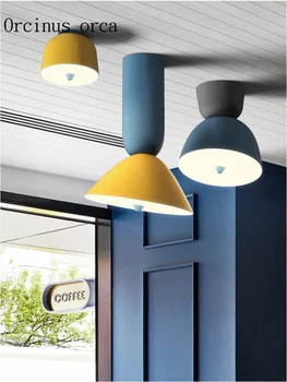 

Nordic creative personality coloured chandelier living room restaurant modern minimalist color LED ceiling lamp free shipping