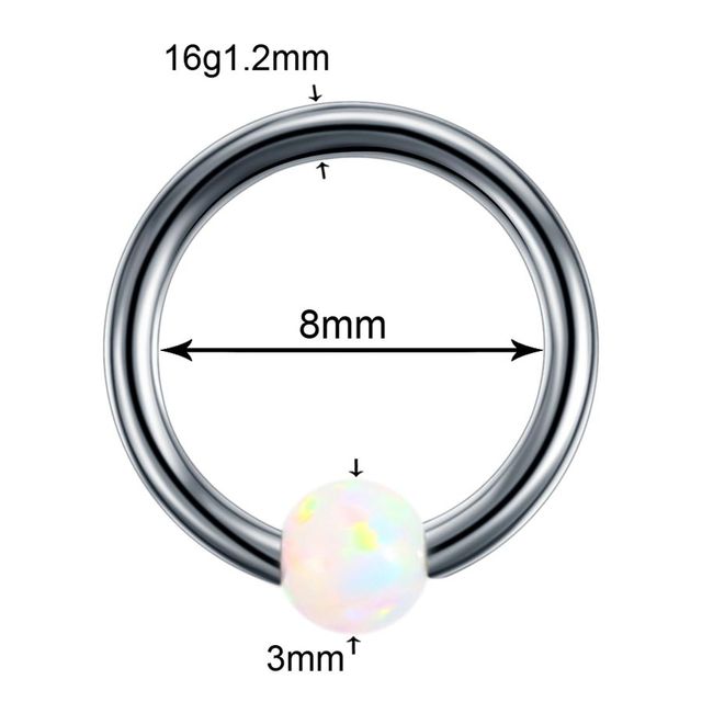 Opal Nose Septum Daith Tragus Cartliage Piercing Orelha Helix Lip Labret Ring Opal CBR Piercing Nose Screw Stud Ring Jewelry