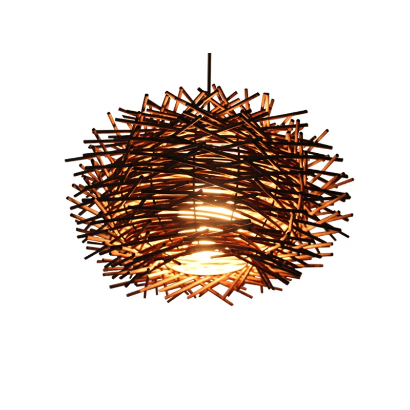 3572 30 De Réductionmoderne En Osier Cage à Oiseaux à Tricoter à La Main Pendentif Luminaire Sud Est Café Bar Créatif Rotin Armure E27 Ampoule
