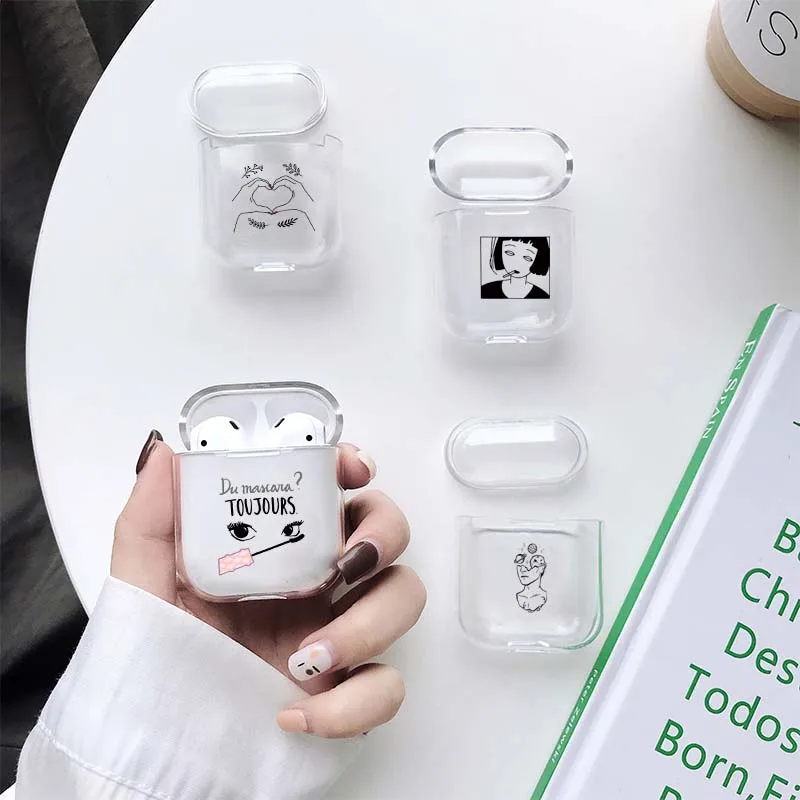 Мягкий силиконовый чехол для наушников для Apple Airpods 1/2, чехол с милым мультяшным статуем, Прозрачный Роскошный чехол для Airpods, чехол