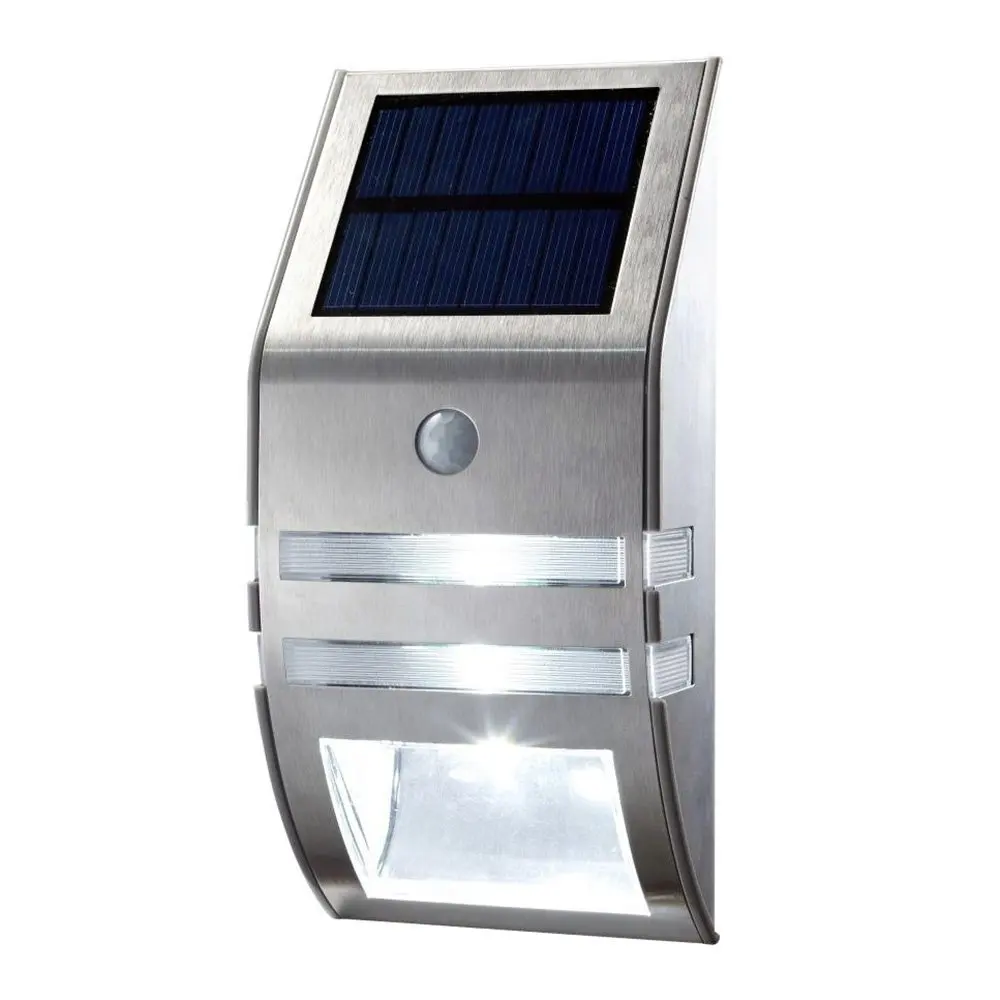 

LED Solar Light Outdoor Waterproof Wireless Motion Sensor Light Stainless Steel Bright Solar Powered Wall Light For Garden