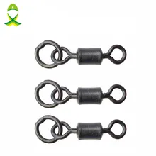 JSM 200 шт. матовые черные рыболовные Вертлюги с твердым кольцом приманка для карпа длинный корпус рыболовный поворотный разъем рыболовные снасти