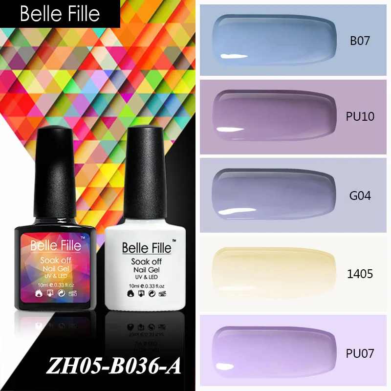 Belle FILLE Цвет сапфир Руби Роуз красный персик UV Гель лак Led пальто Дизайн ногтей