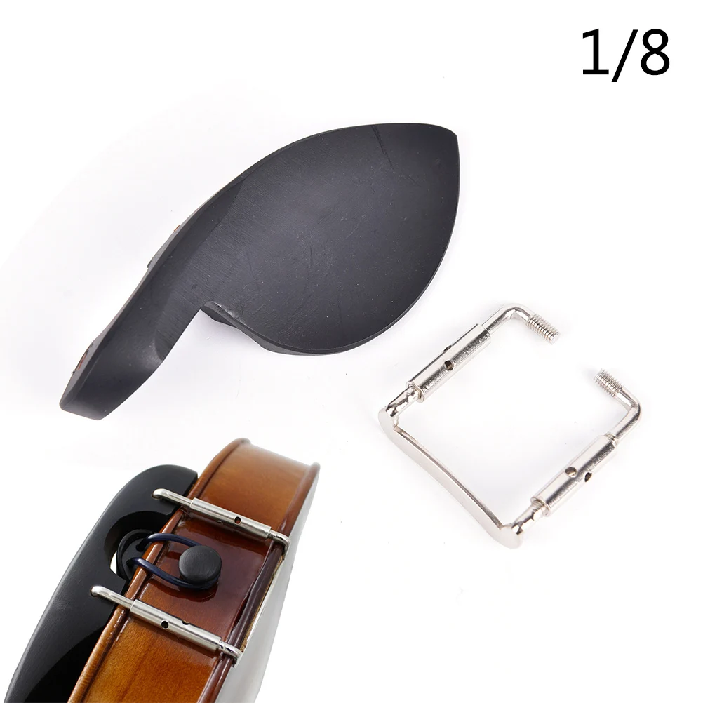Chin Rest with Screw Black Wooden Violin Chin Rest With Silver Chinrest