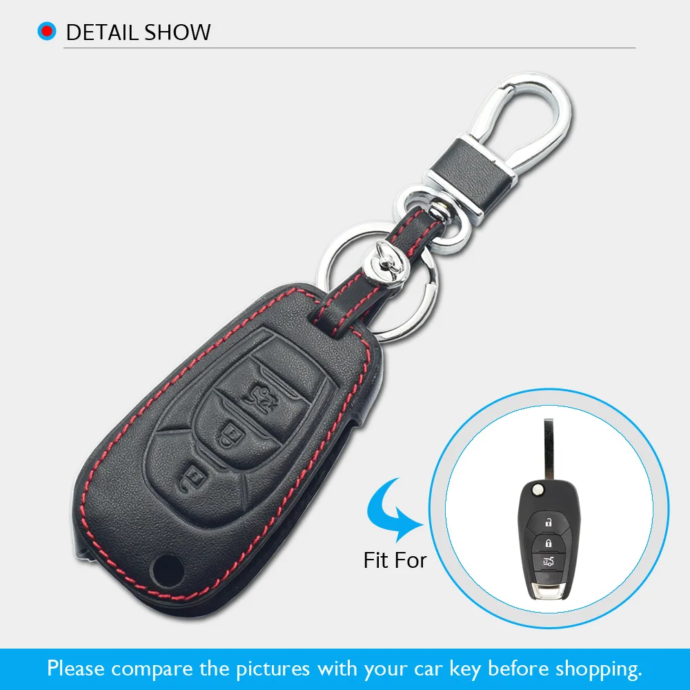 Кожаный чехол для автомобильного ключа для Chevrolet Cruze Sonic Spark Trax 3 кнопки складной пульт дистанционного брелока крышка брелок авто аксессуар