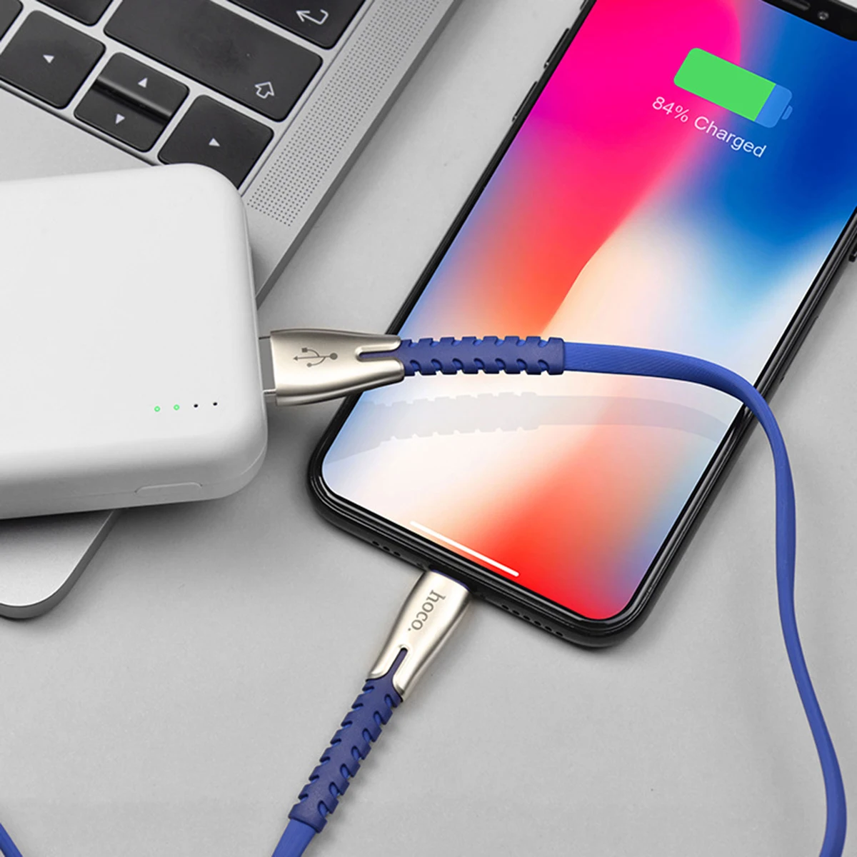 HOCO U58 кабель быстрой зарядки для iphone Xs Max XR X 8 7 6 6s Plus 5 5S SE iPad Micro usb type-C кабель быстрой зарядки для samsung - Цвет: Синий