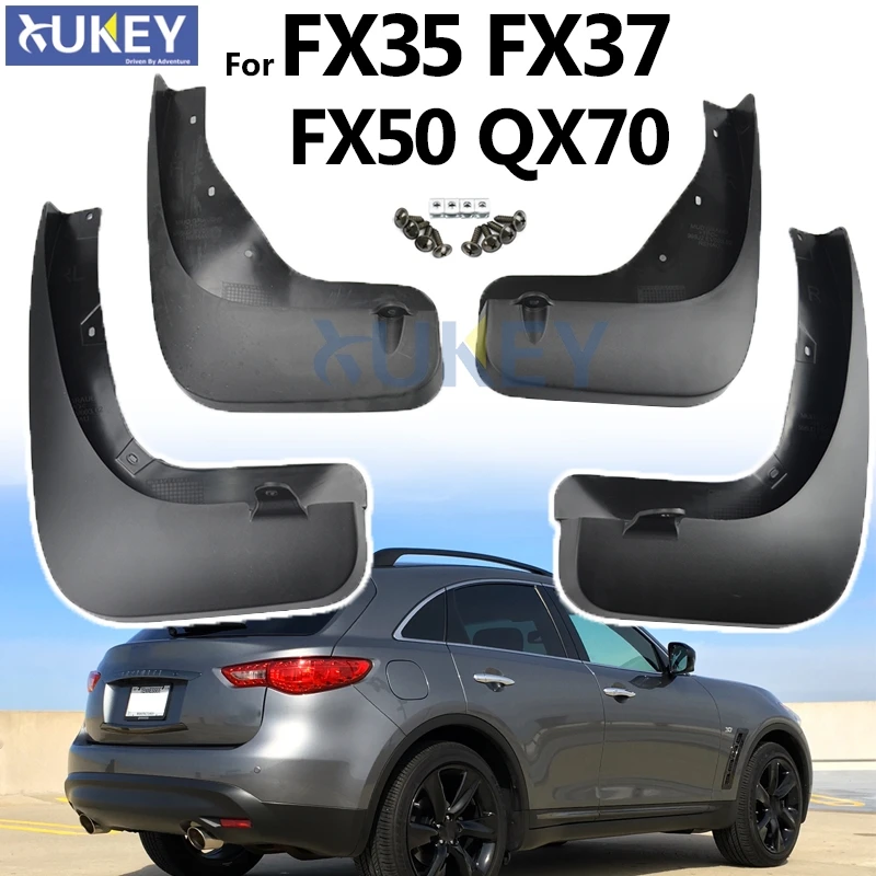 

OE Styled Molded Mud Flaps For Infiniti FX35 FX37 FX50 QX70 2009 - 2017 Mudflap Splash Guards Mudguards 2010 2013 2014 2015 2016