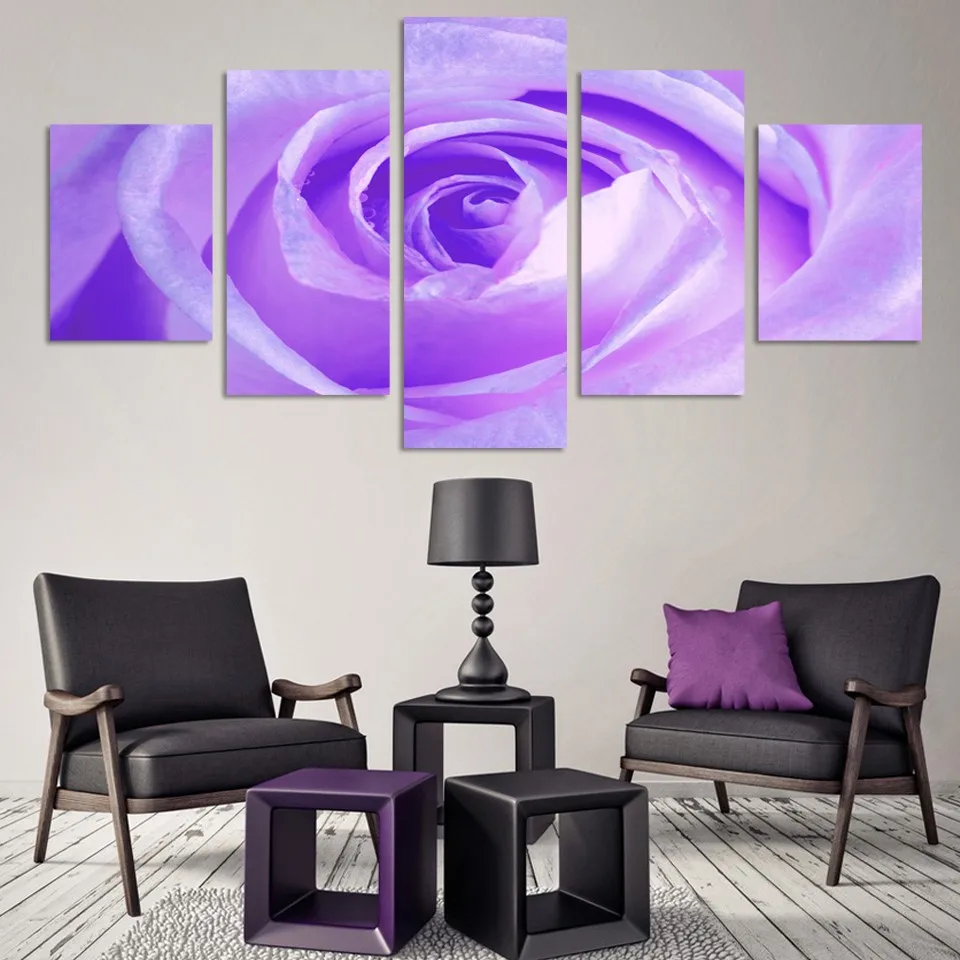 Purple Flowers Landscape Paintings