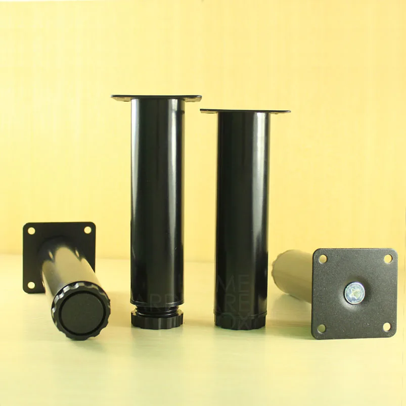 4x stainless steel leg round black kittchen stand metal feet