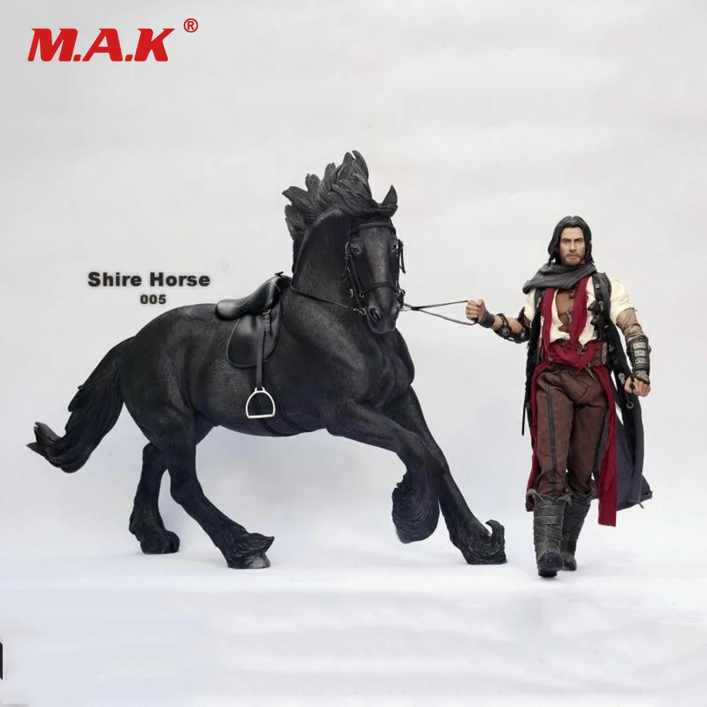 

Black British Shire Horse with Harness 1/6 Scale SH005/SH003 Animal Collectible Toys for 12 inches Action Figure