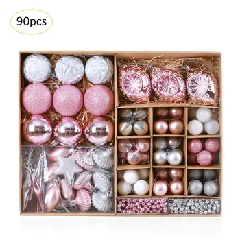 

90Pcs 2019 Christmas Tree Decoration Simulation Christmas Decorative Pendant christmas New year decorations for home decor