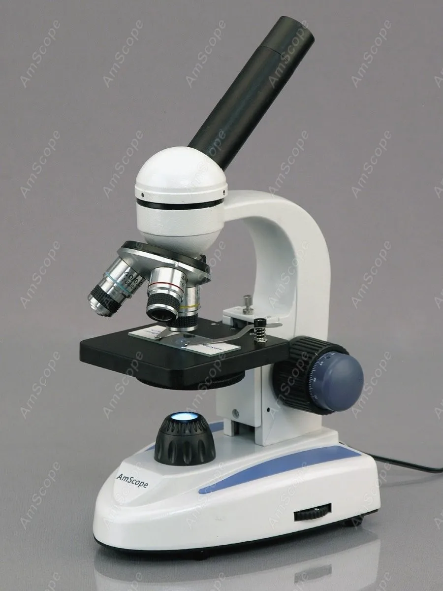 AmScope M158 시리즈 학생용 무선 단안 복합 현미경 40X-800X+ 상단 및 하단 조명