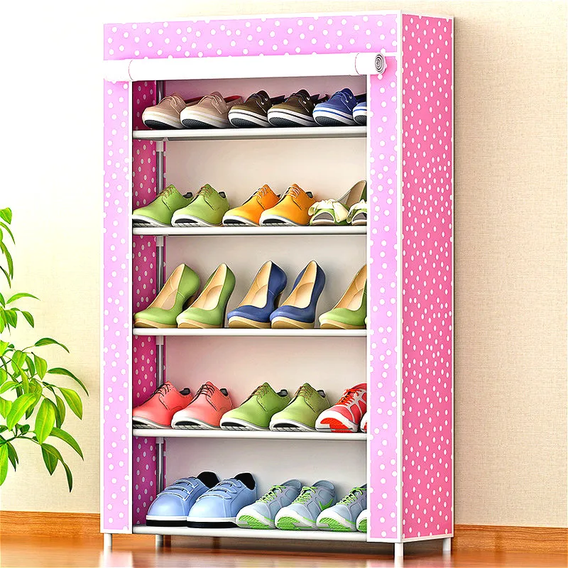 YN47 Non-woven 5 Tier Shoes Rack Shoe Cabinets Stand Shelf Shoes Organizer Living Room Bedroom Storage Furniture