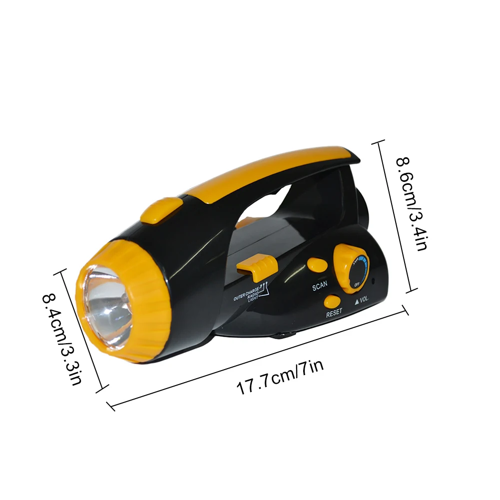 Открытый инструменты ручной коленчатый электрический фонарик радио с автономным питанием светодиодный Многофункциональный аварийный фонарик