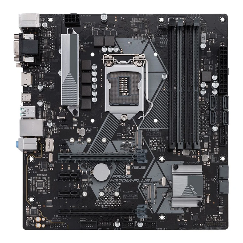 

Asus H370M-PLUS Desktop Board H370 1151pin DDR4 USB3.1 Dual M.2 Interface