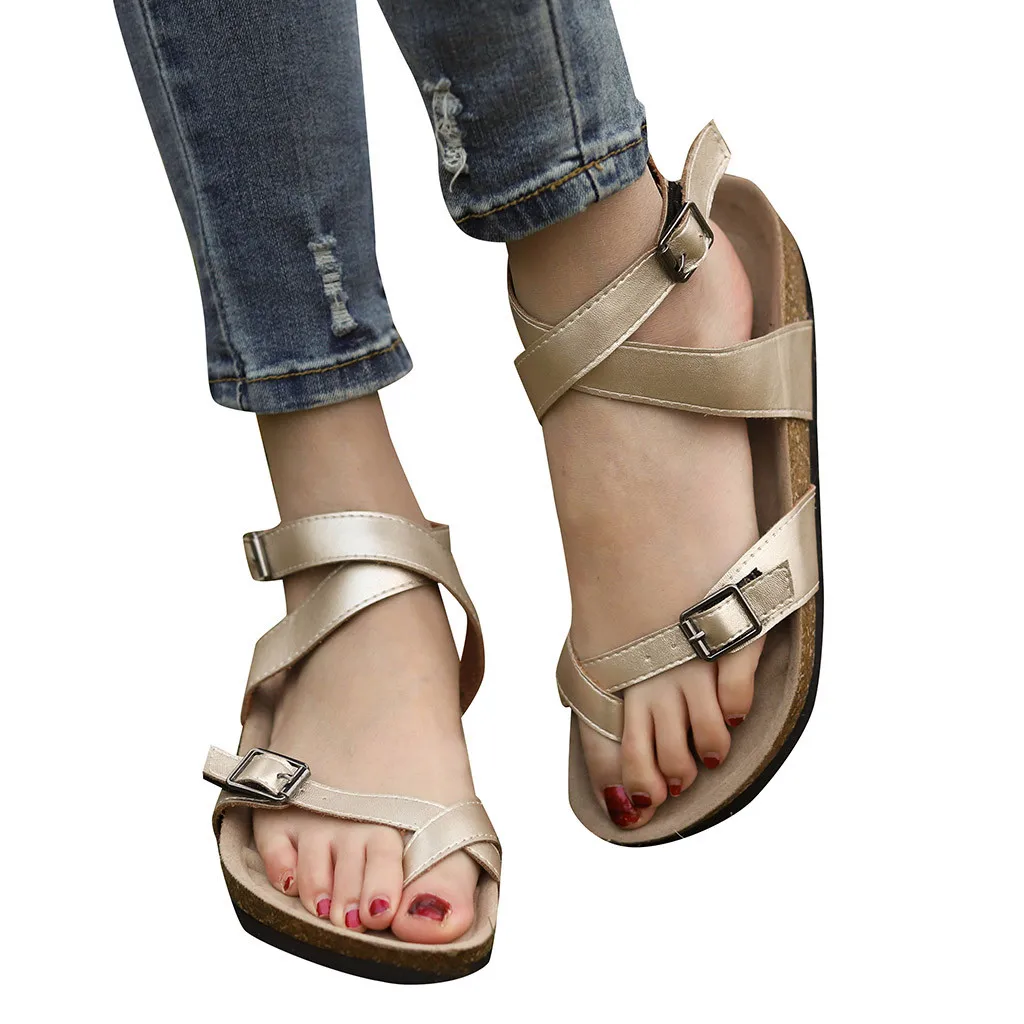 silver open toe flat sandals
