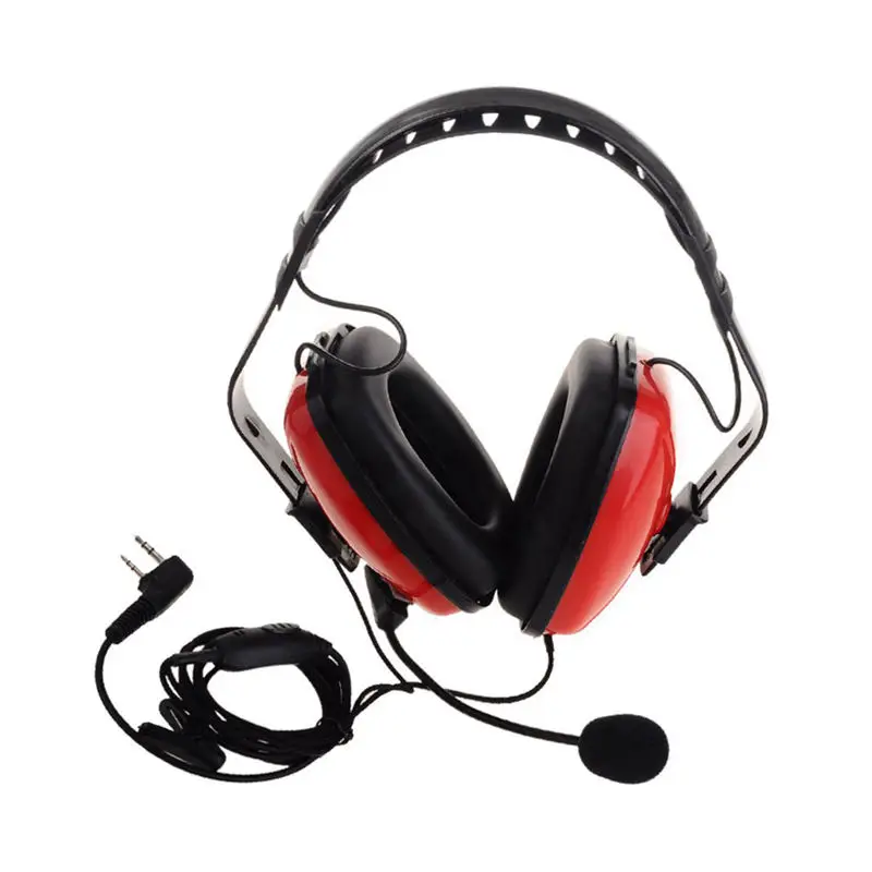 

2 Pin Noise Canceling Headset Headphone With Ptt Mic For Walkie Talkie Kenwood Puxing Wouxun Baofeng