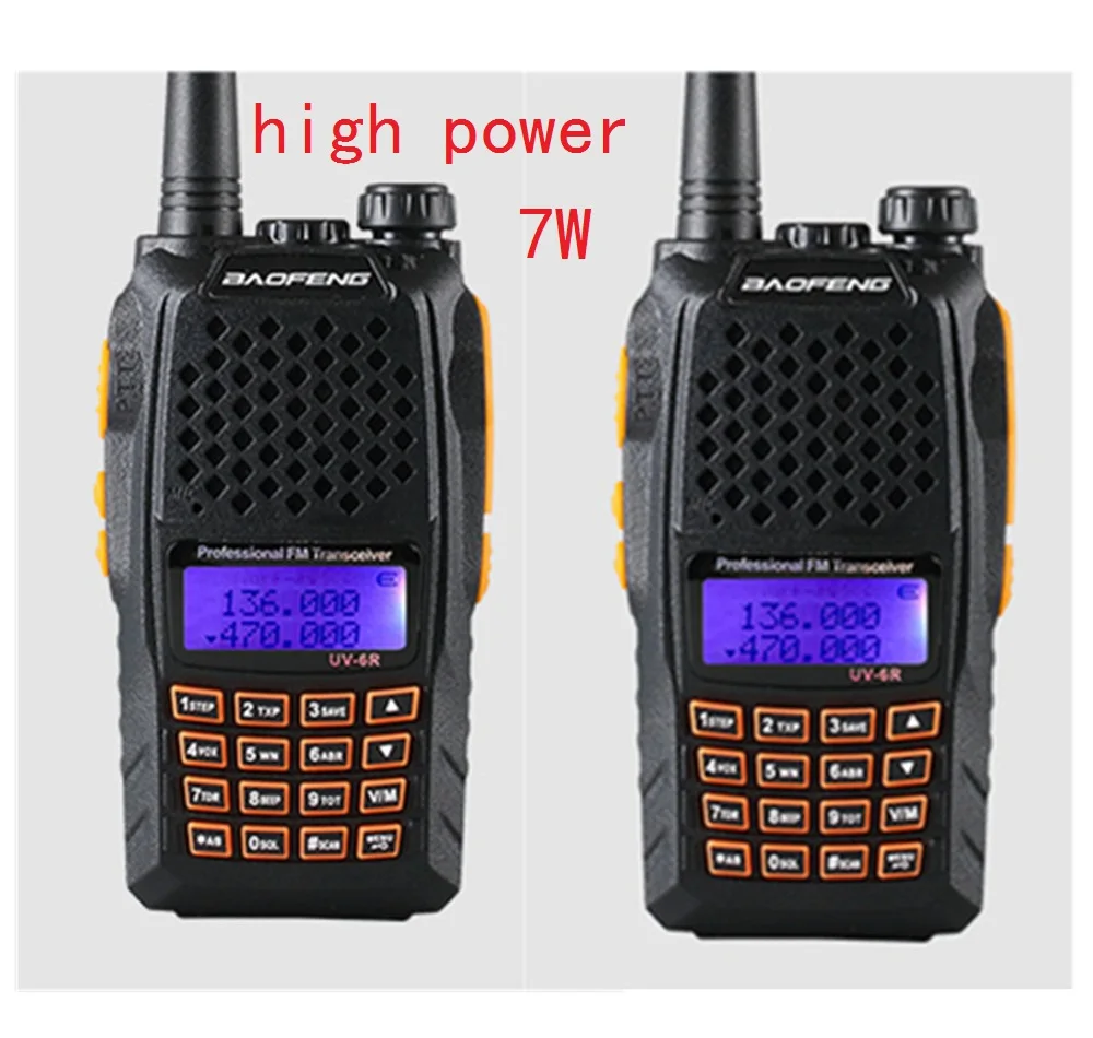 2 шт. Baofeng UV-6R рация двухстороннее радио двухдиапазонный УКВ для CB радиостанции Профессиональный двухчастотный беспроводной