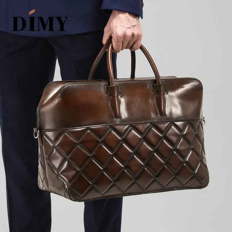Мужской портфель DIMY Hand Patina из натуральной кожи на молнии|Портфели| |