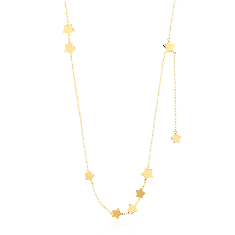 Классический бренд ювелирных изделий Красивая 9 ожерелье со подвеской из звезд для Для женщин Титан Сталь цвет серебристый, Золотой розовое золото Цвет Цепочки и ожерелья опт