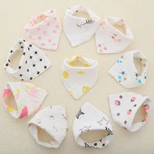 3 шт./лот, 8 слоев, муслин, хлопок, детские нагрудники, для мальчиков, полотенце для девочек, мультфильм, бандана, нагрудники для новорожденных, слюнявчик, полотенце, одежда для малышей