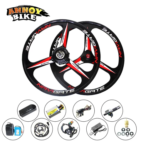 Elétrico para Roda de Bicicleta com Bateria Kit de Conversão de Bicicleta Motor Elétrica Polegadas Ebike Bicicleta 10ah 48v250w 26
