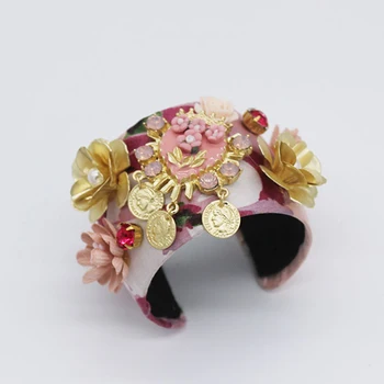 

Flower Wide Wristband Geometric pink Bangles Women Irregular Opening Bracelet Plating Adjustable Cuff Bangle Accessories
