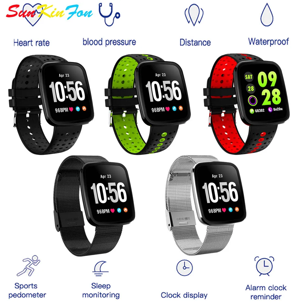 SunKinFon Smart Wristband U9 Heart Rate Blood Pressure Monitor Fitness Tracker Color LCD Bracelet Smart Band for iPhone 8 Plus 7