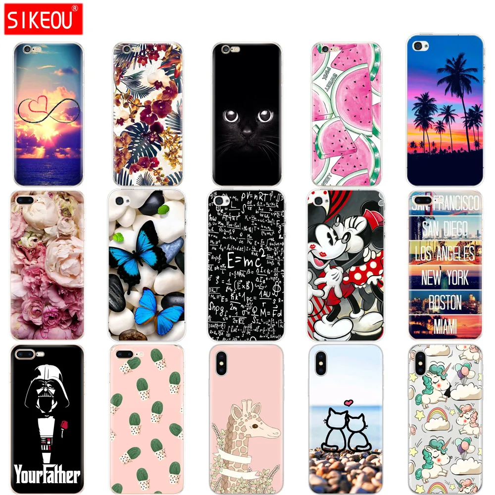 

Silicone phone Case For Iphone X 8 7 6 6s 5 5s SE Plus Soft Tpu silicone Cover Phone Case cat