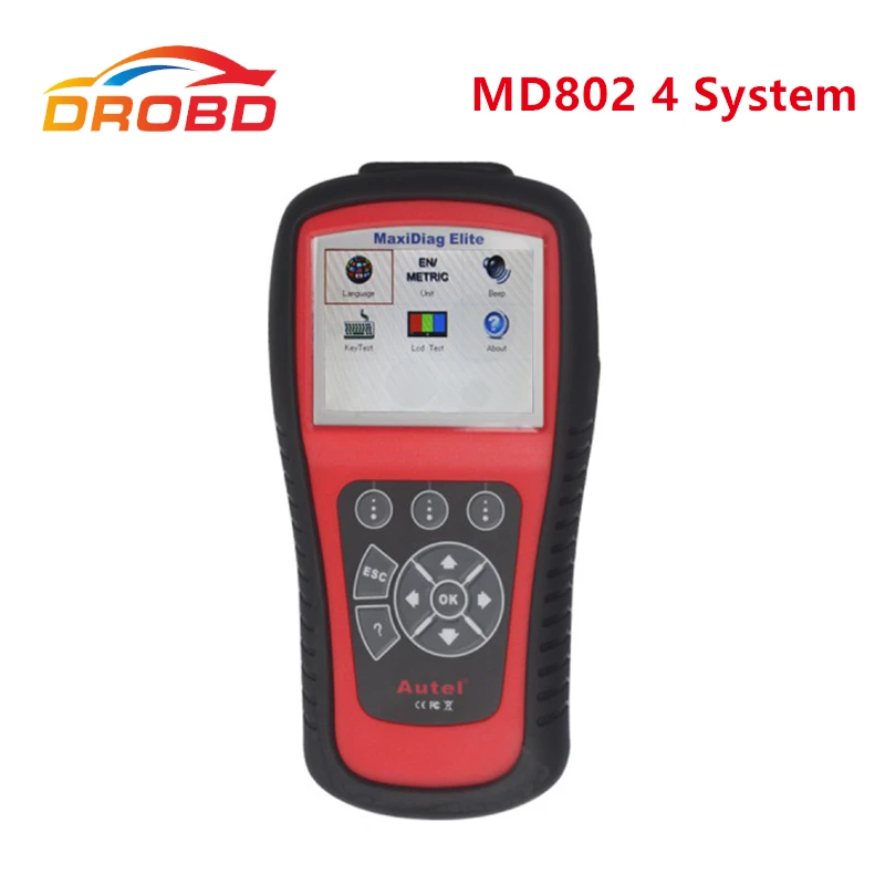 

Original Autel MaxiDiag Elite MD802 for 4 System Diagnostic-Tool OBDII Scan Auto Scanner Code Reader for Cars