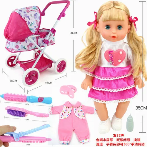 Большая игрушечная тележка для девочек, игровой домик, детские игрушки, тележка, кукла, подарок на день рождения, детская игрушечная тележка, легко складывается, игрушки - Цвет: Z