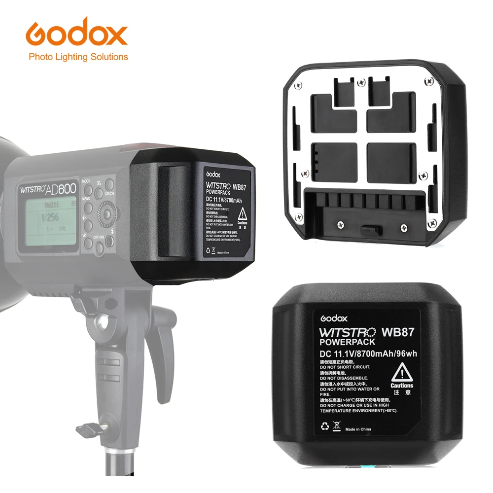 Godox WB87 аккумулятор 11,1 V 8700mAh для AD600 AD600B AD600BM AD600M студийные вспышки