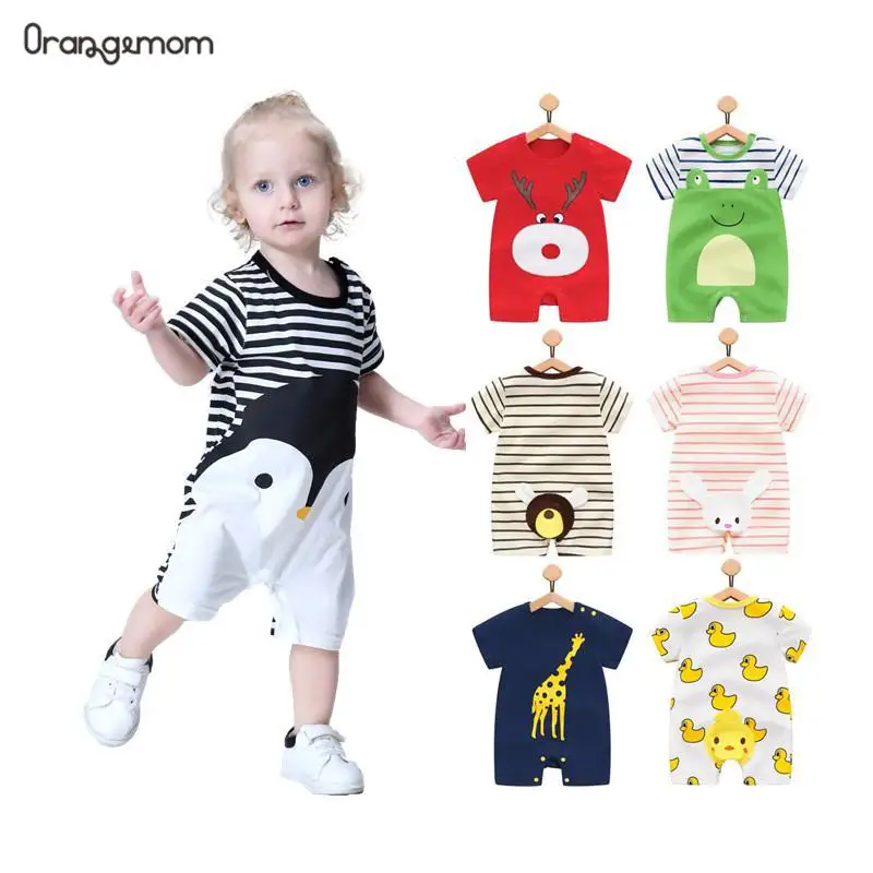 2019 طفل السروال القصير الصيف نمط بطة الطفل الصبي الملابس الوليد فتاة قصيرة الأكمام الطفل ملابس الأطفال الملابس ملابس الطفل